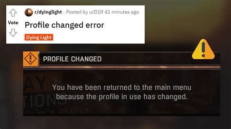If all else fails, re-download the entire game to make sure you have no modified data. . Dying light profile in use has changed
